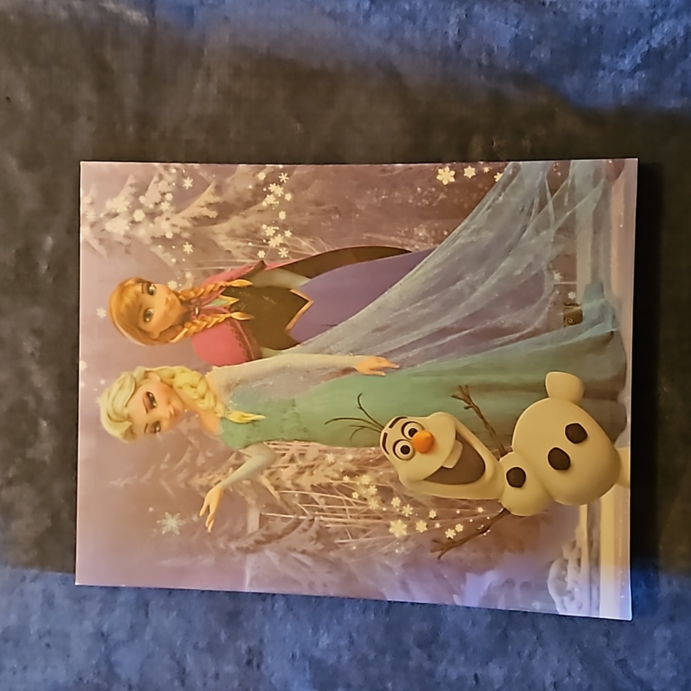 Disney Frozen picture frame Anna Elsa and Olaf on it